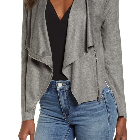 BLANK NYC FAUX SUEDE DRAPE JACKET GREY - Picture 6 of 6